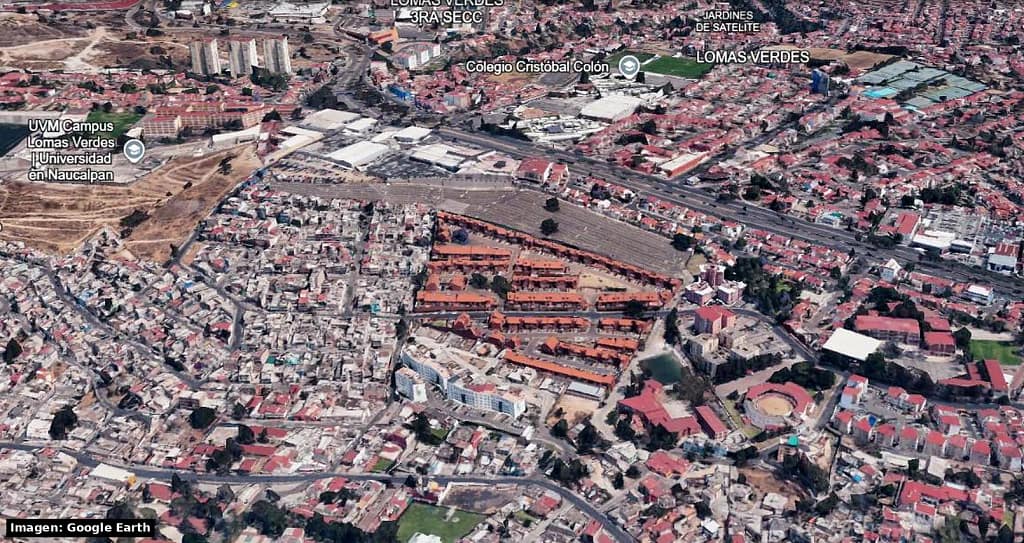 Vista aérea de Lomas Verdes y San Mateo, Naucalpan