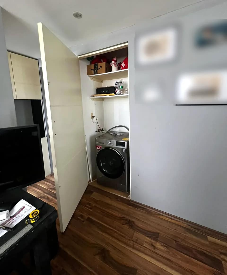 Área de lavado integrada en clóset